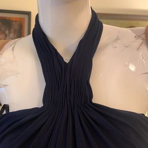 LAUNDRY SHELLI SEGAL NAVY BLUE SHORT HALTER COCKTAIL PROM GRECIAN GODDES…